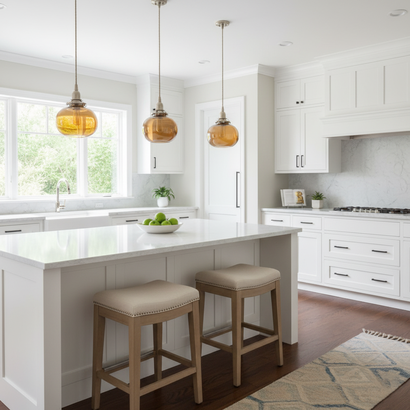 Small Retro Handmade Glass Pendant Light 5.1"