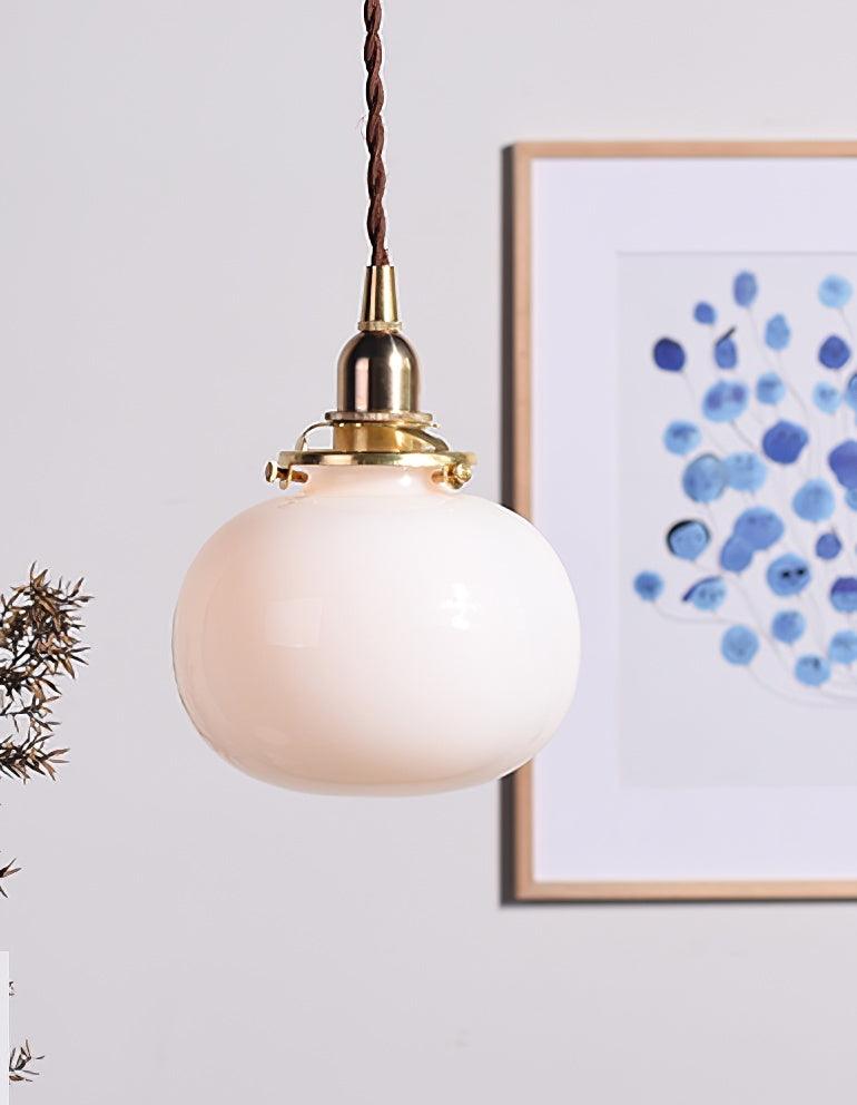 Small Retro Handmade Glass Pendant Light 5.1"