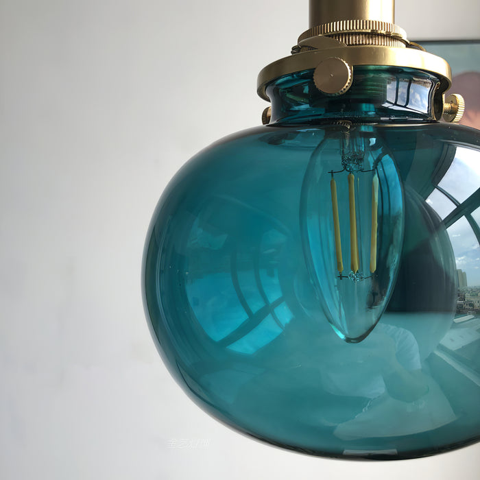 Kleine Retro-Hängeleuchte aus handgefertigtem Glas, 13 cm