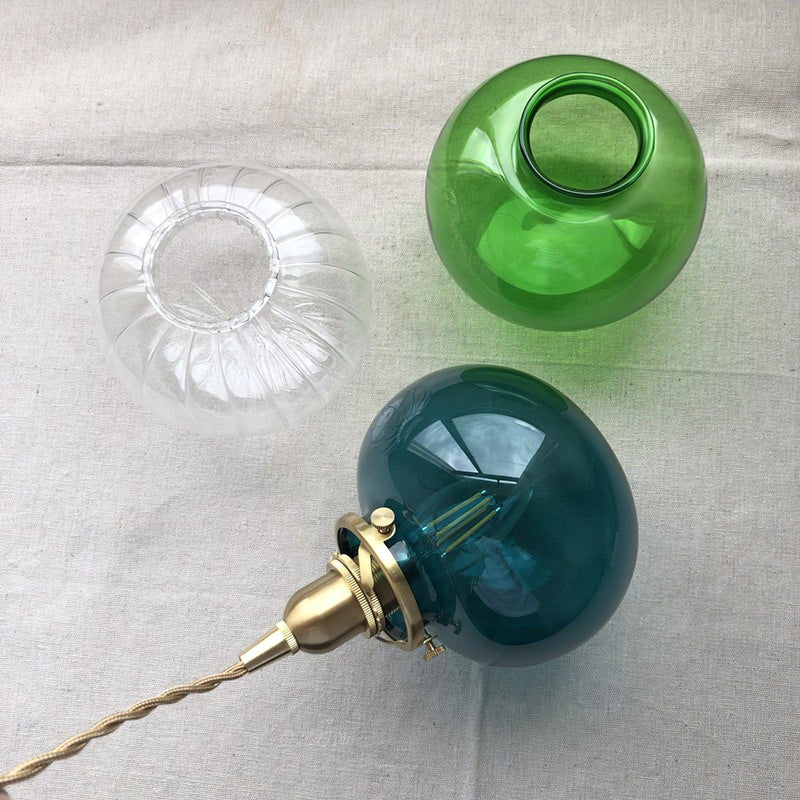Small Retro Handmade Glass Pendant Light 5.1"