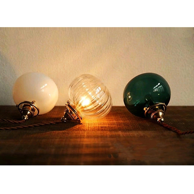 Small Retro Handmade Glass Pendant Light 5.1"