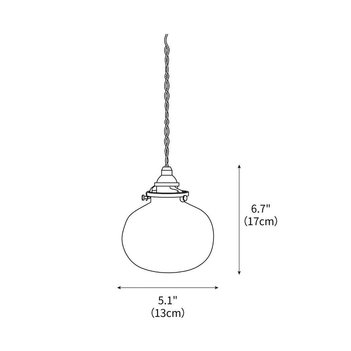 Small Retro Handmade Glass Pendant Light 5.1" – detail 3