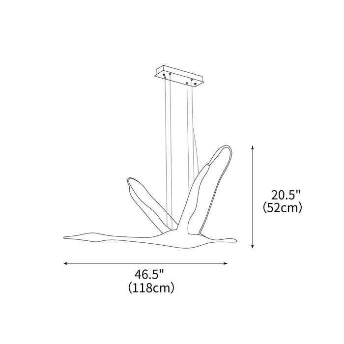 Soaring Crane Chandelier 46.5"