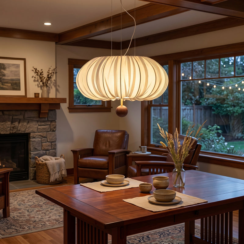 Solis Pleated Fabric Pendant Lamp