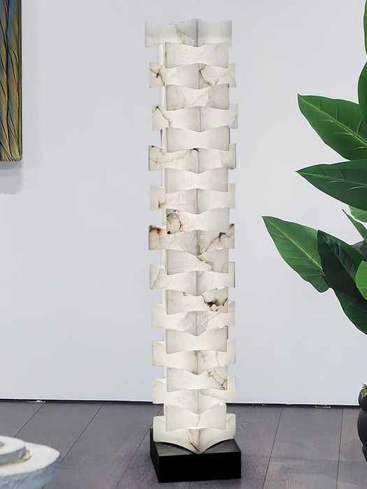 Stacked Alabaster Floor Lamp