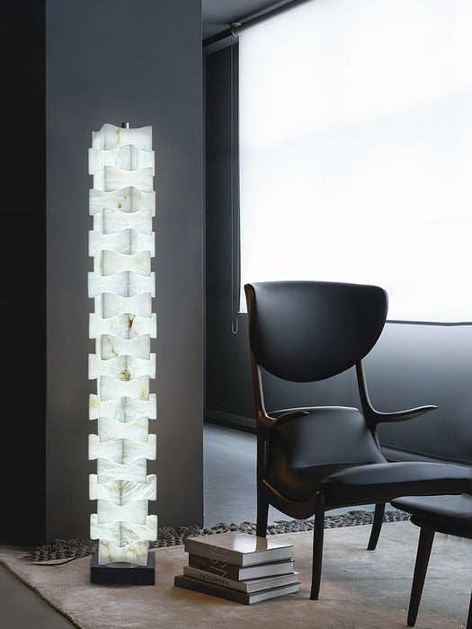 Stacked Alabaster Floor Lamp