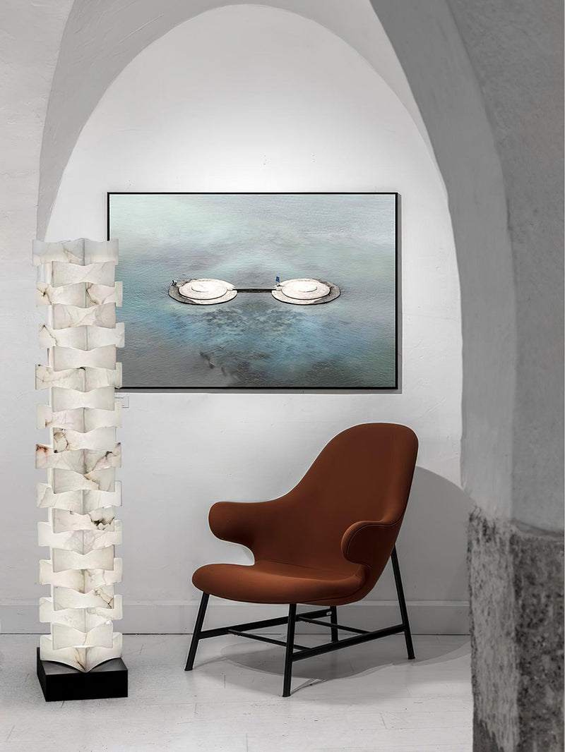 Stacked Alabaster Floor Lamp