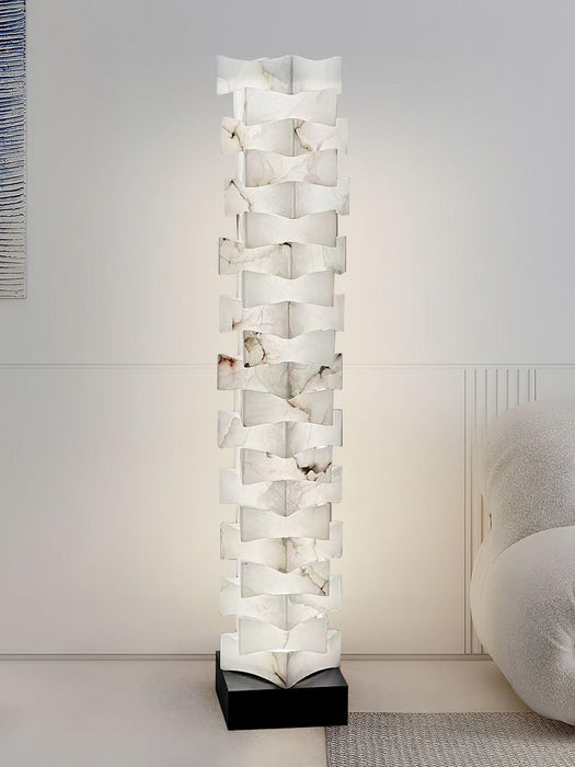 Stacked Alabaster Floor Lamp