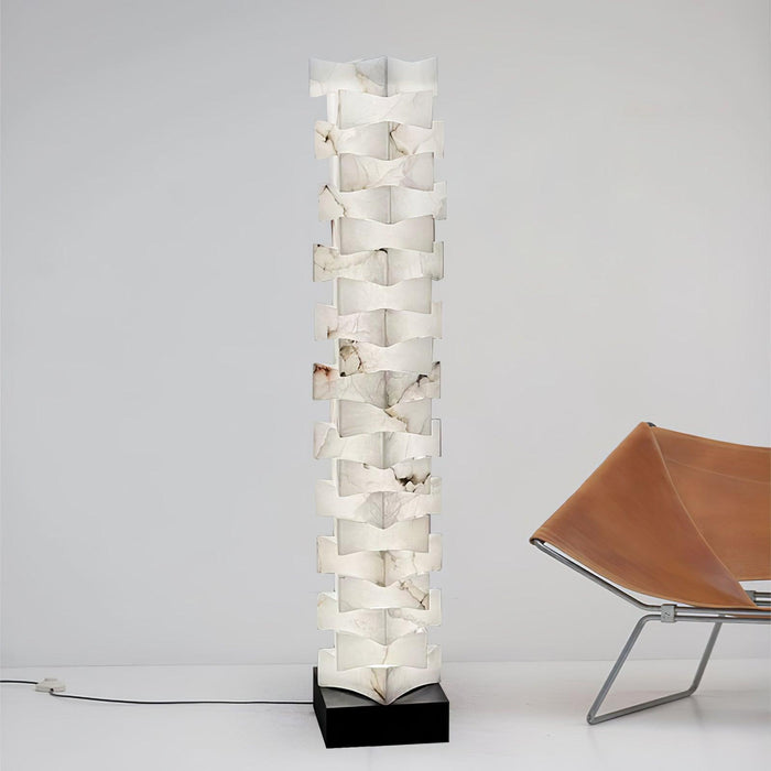 Stacked Alabaster Floor Lamp