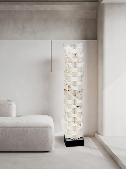 Stacked Alabaster Floor Lamp