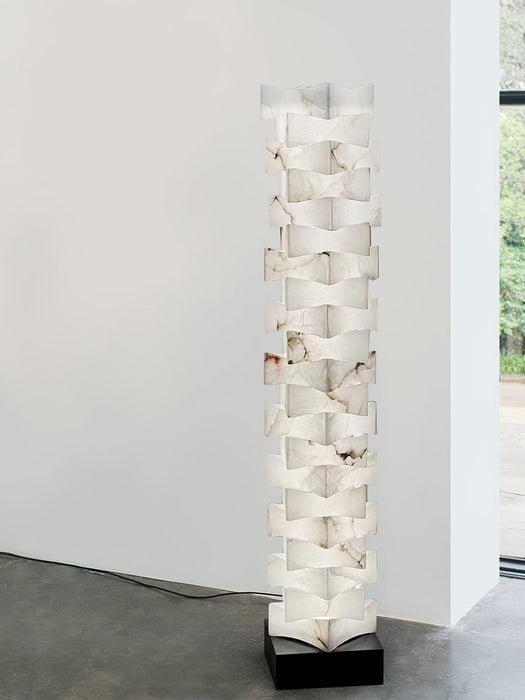 Stacked Alabaster Floor Lamp