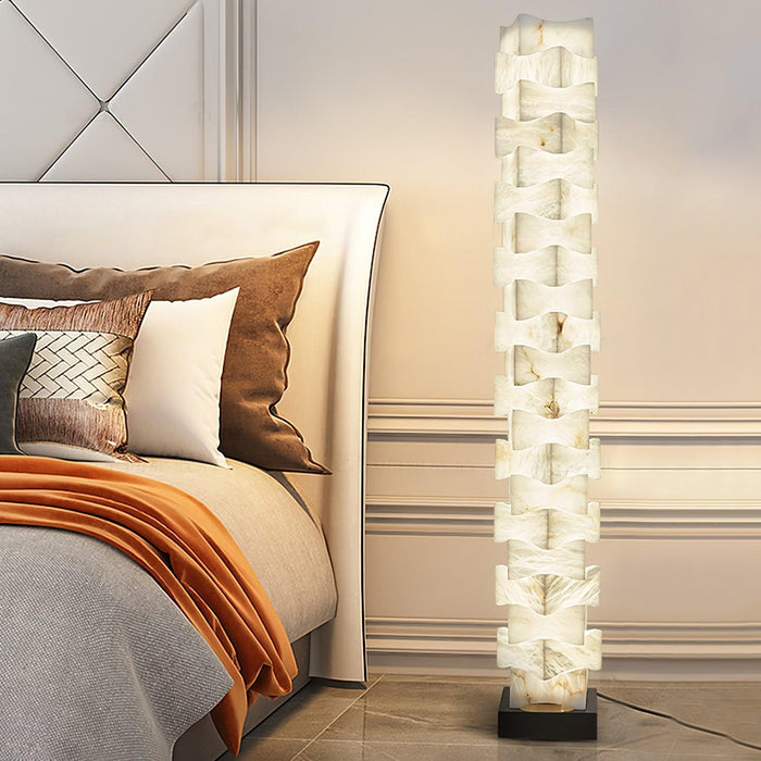 Stacked Alabaster Floor Lamp