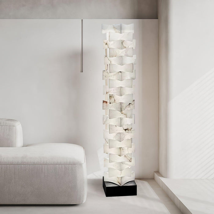 Stacked Alabaster Floor Lamp