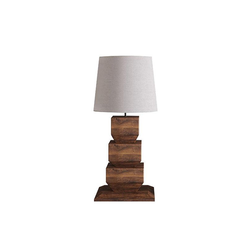 Stacked Wooden Table Lamp 15.7"