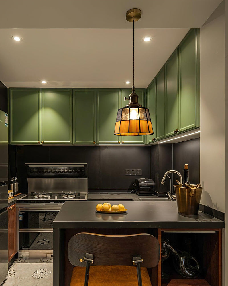 Stained Glass Pendant Light 5.9"