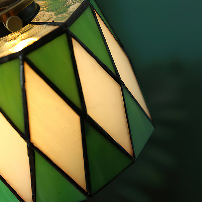 Hanglamp van gebrandschilderd glas 5,7"