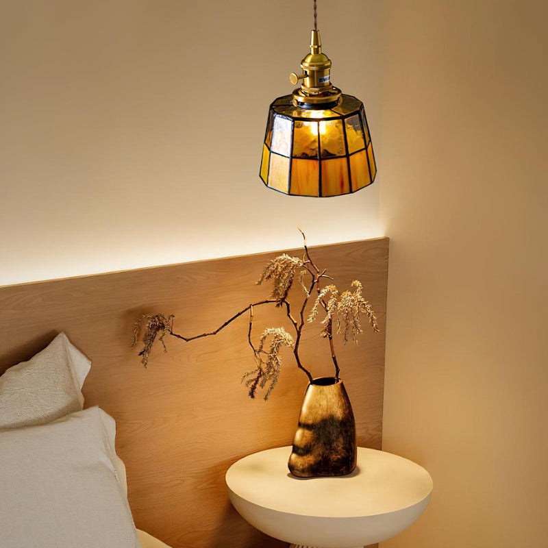 Stained Glass Pendant Light 5.9"