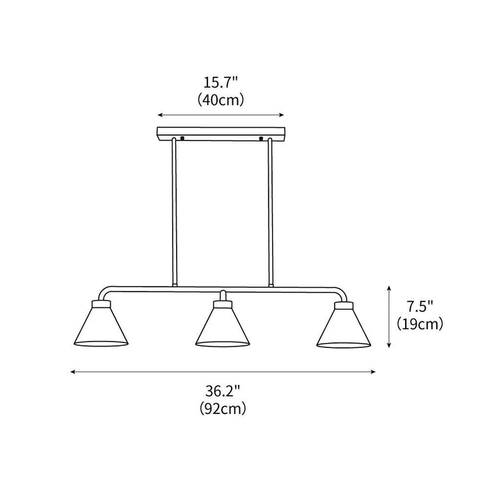 Stephens 3 - Light Modern Linear Chandelier 36.2" – detail 3