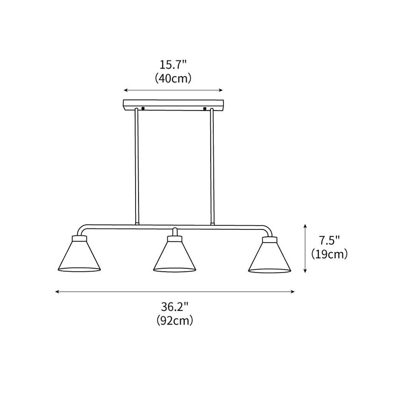 Stephens 3 - Light Modern Linear Chandelier 36.2"
