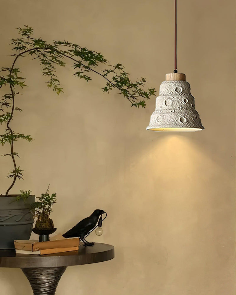 Stone Bell Pendant Light 7.1"