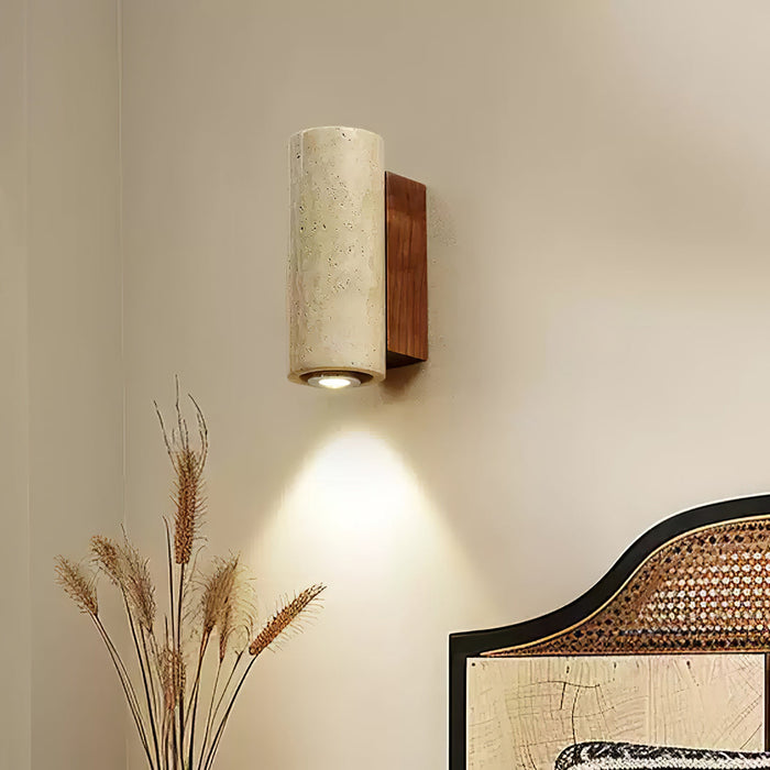 Stone Wood Wall Lamp