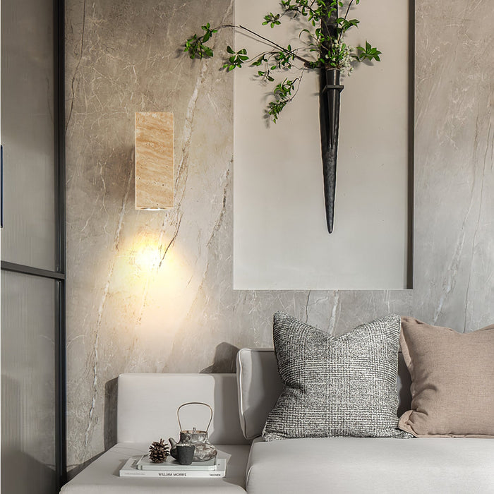 Stone Wood Wall Lamp