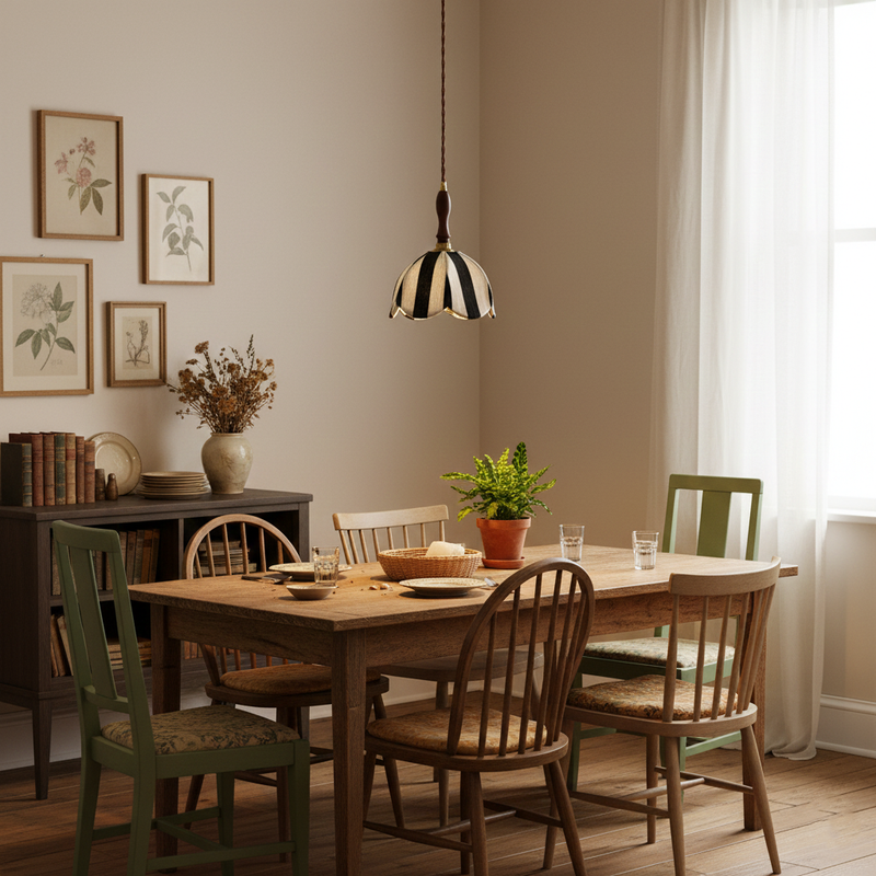 Stripe Tulip Pendant Light 7.9"