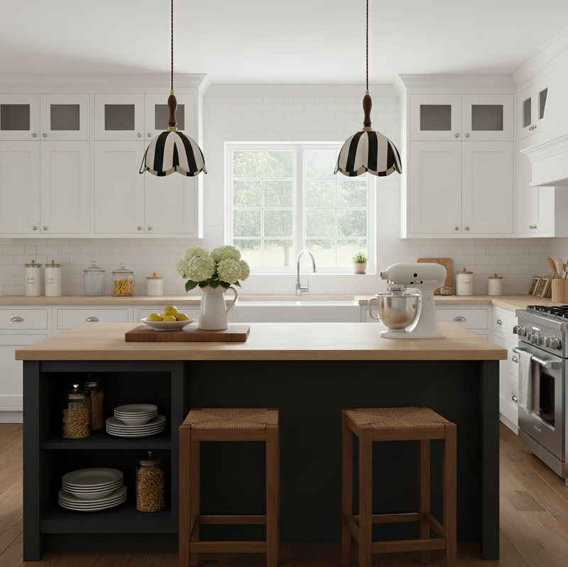 Stripe Tulip Pendant Light 7.9"