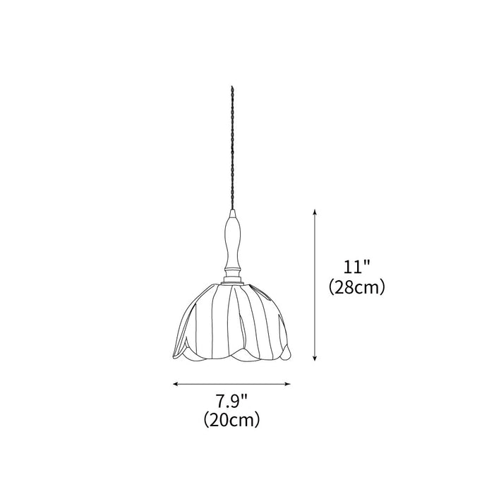 Stripe Tulip Pendant Light 7.9"