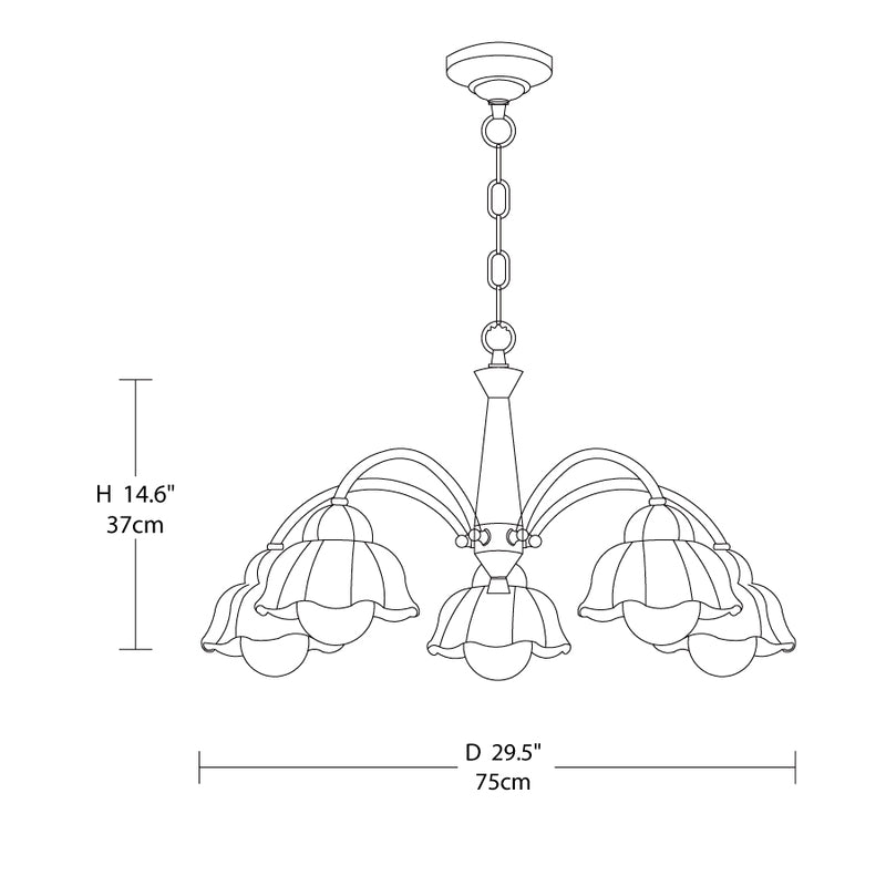 Swedish Modern Brass Chandelier