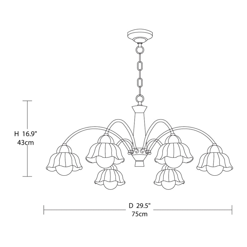 Swedish Modern Brass Chandelier