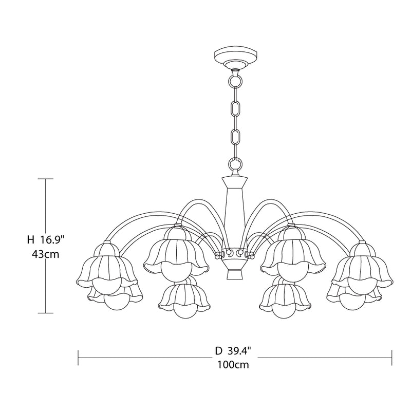 Swedish Modern Brass Chandelier