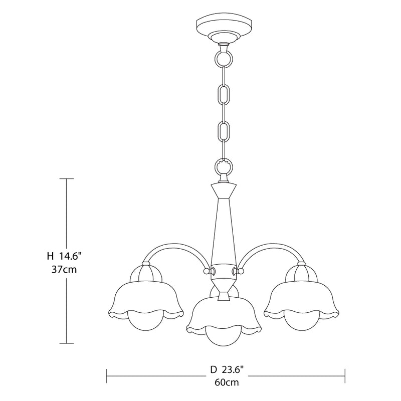 Swedish Modern Brass Chandelier