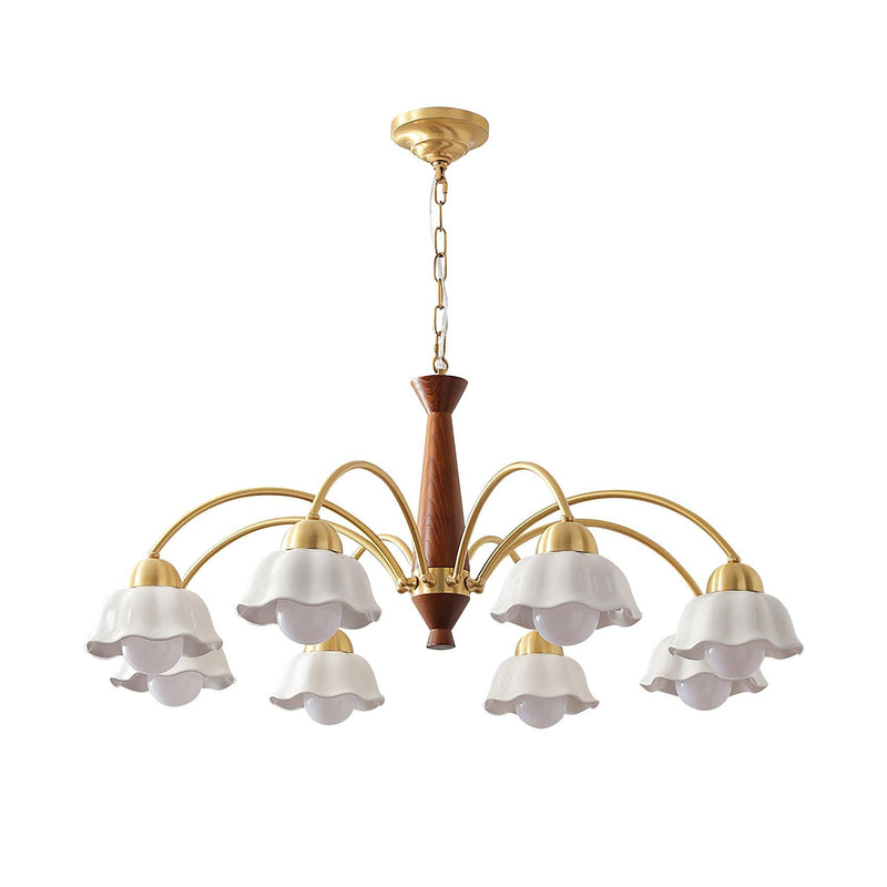 Swedish Modern Brass Chandelier