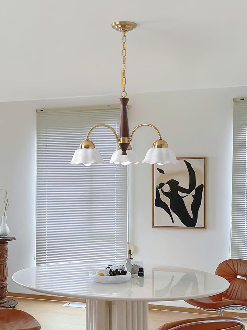 Swedish Modern Brass Chandelier
