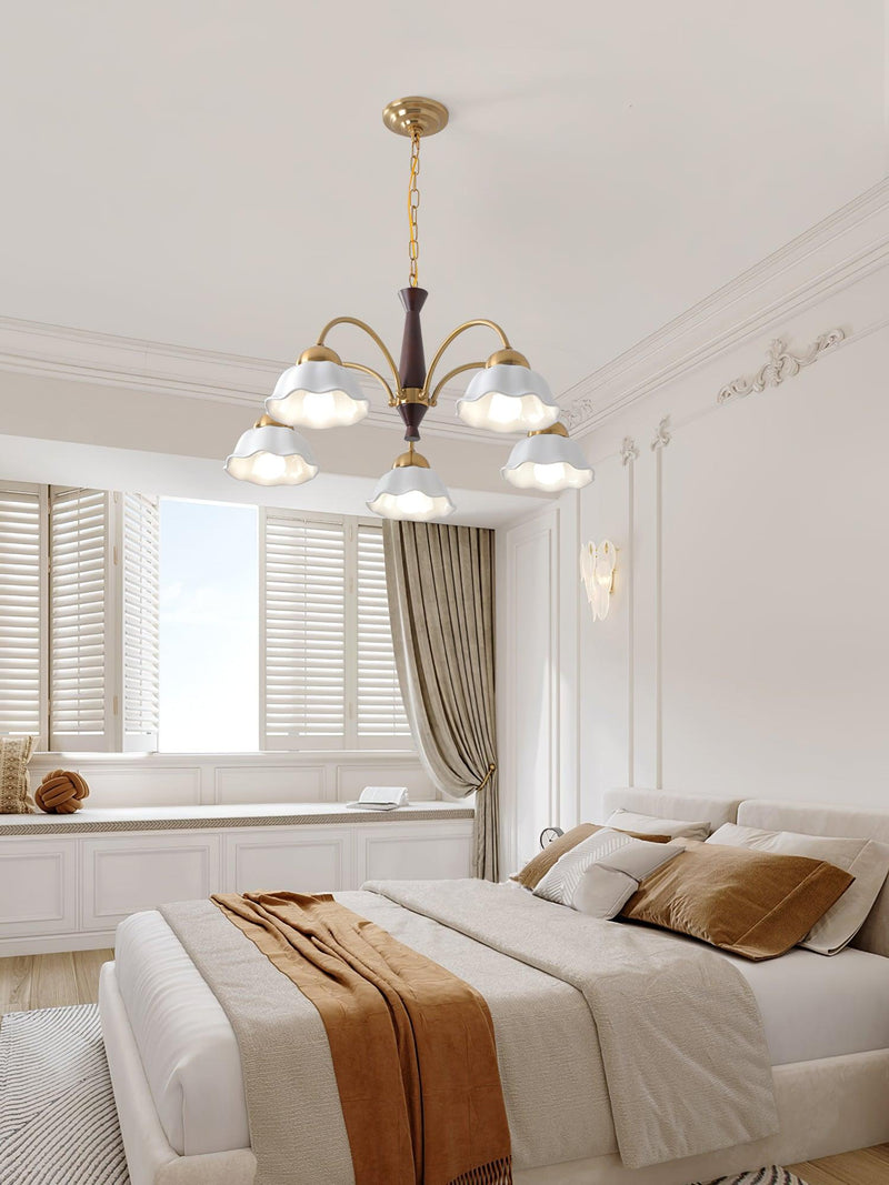 Swedish Modern Brass Chandelier