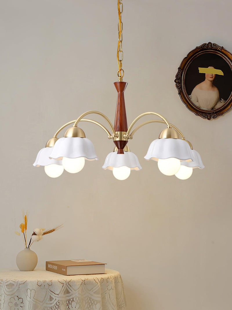 Swedish Modern Brass Chandelier