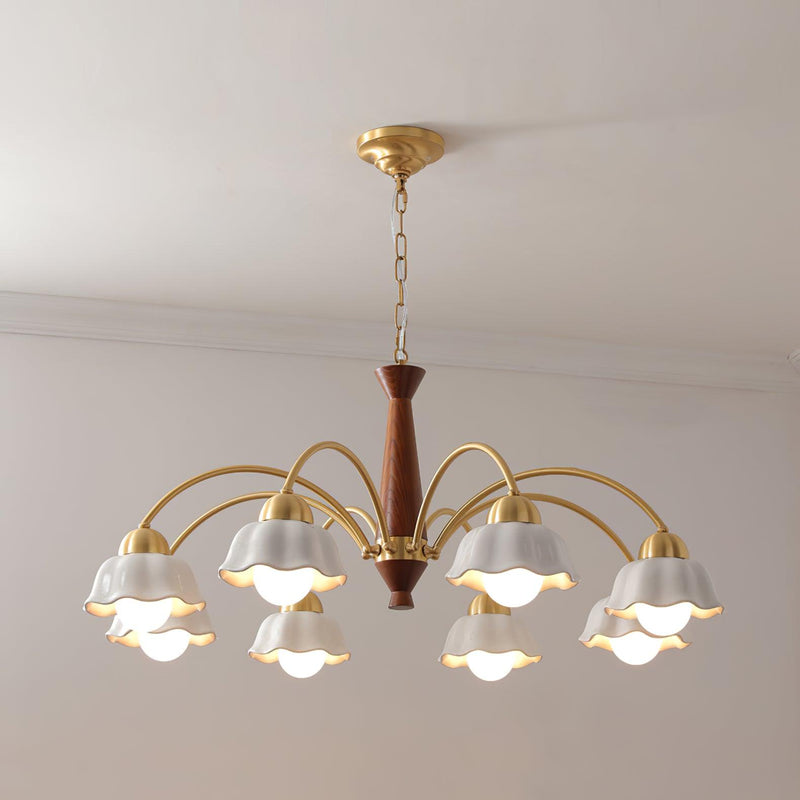 Swedish Modern Brass Chandelier
