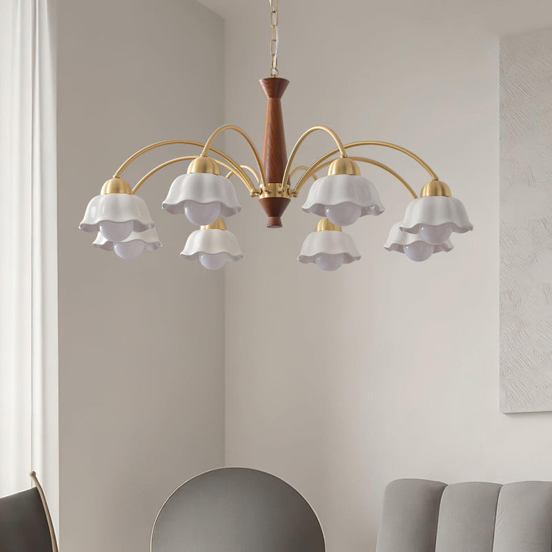 Swedish Modern Brass Chandelier