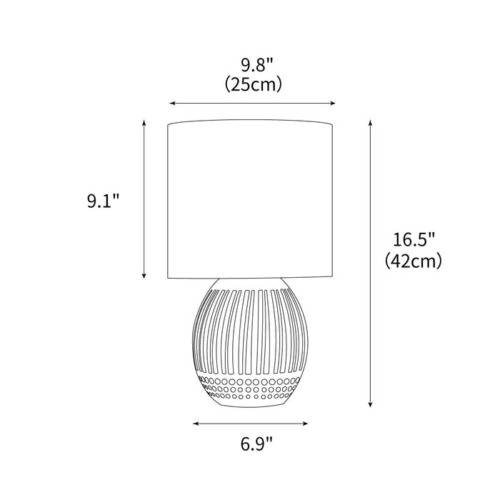 Terra Stripes Table Lamp 9.8"