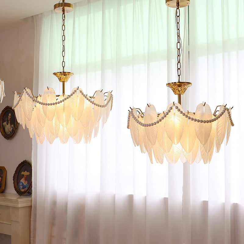 Texture Glass Leaf Chandelier