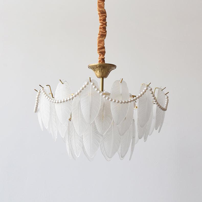 Texture Glass Leaf Chandelier