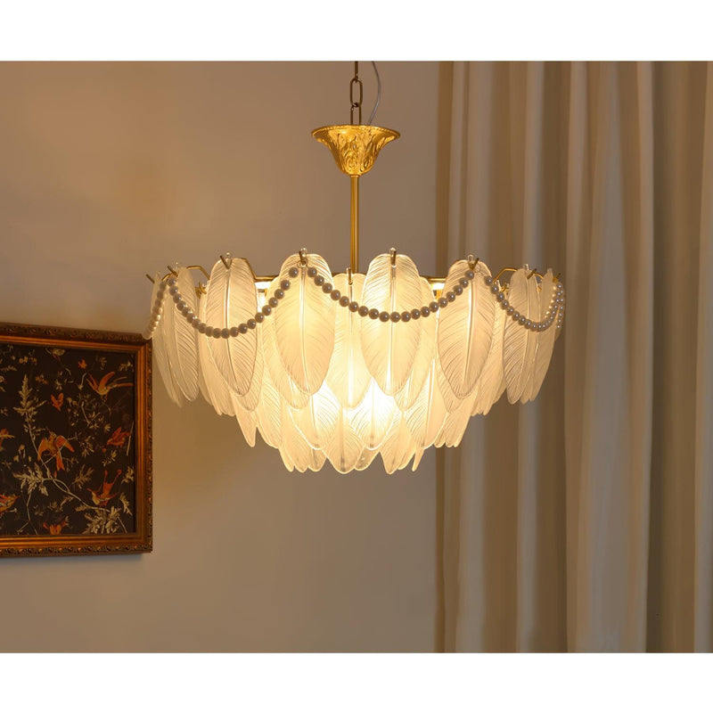 Texture Glass Leaf Chandelier