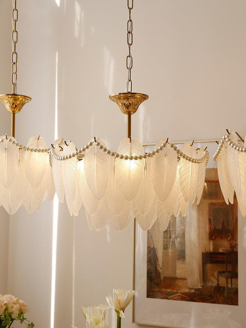 Texture Glass Leaf Chandelier