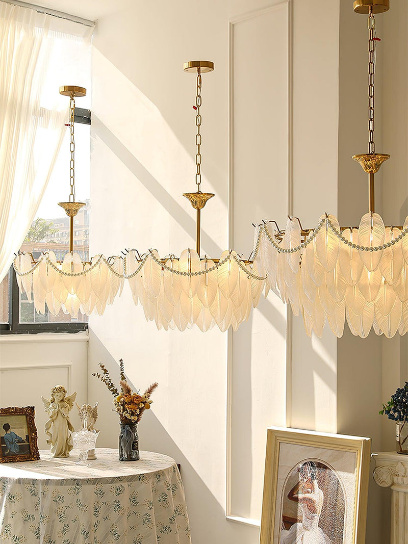 Texture Glass Leaf Chandelier