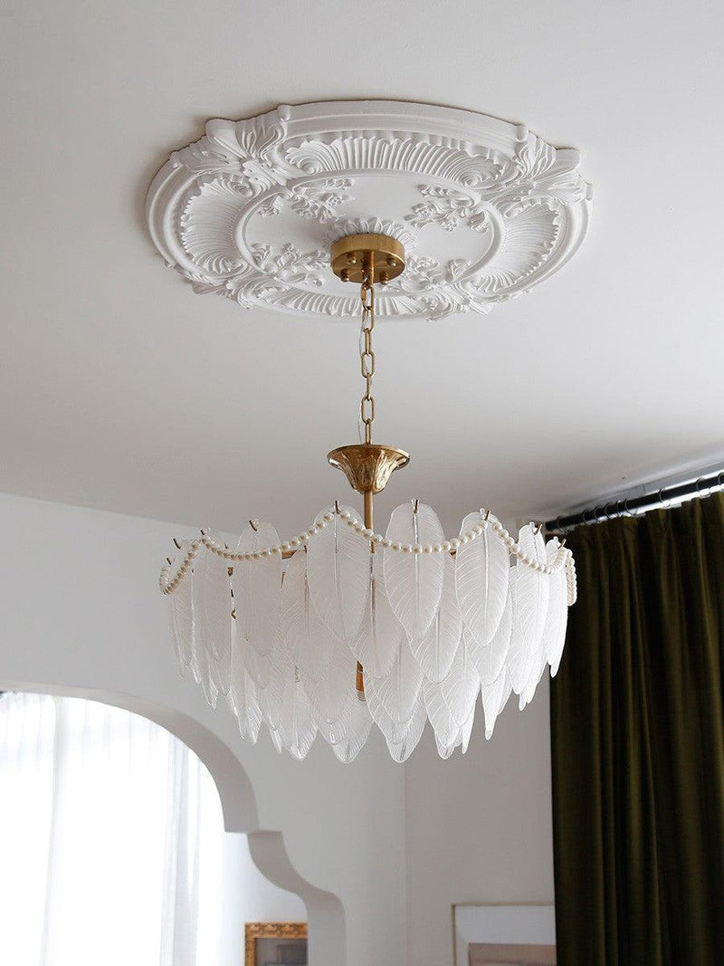 Texture Glass Leaf Chandelier