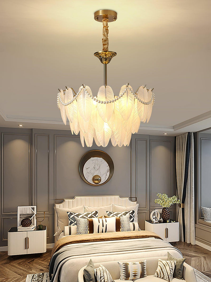 Texture Glass Leaf Chandelier