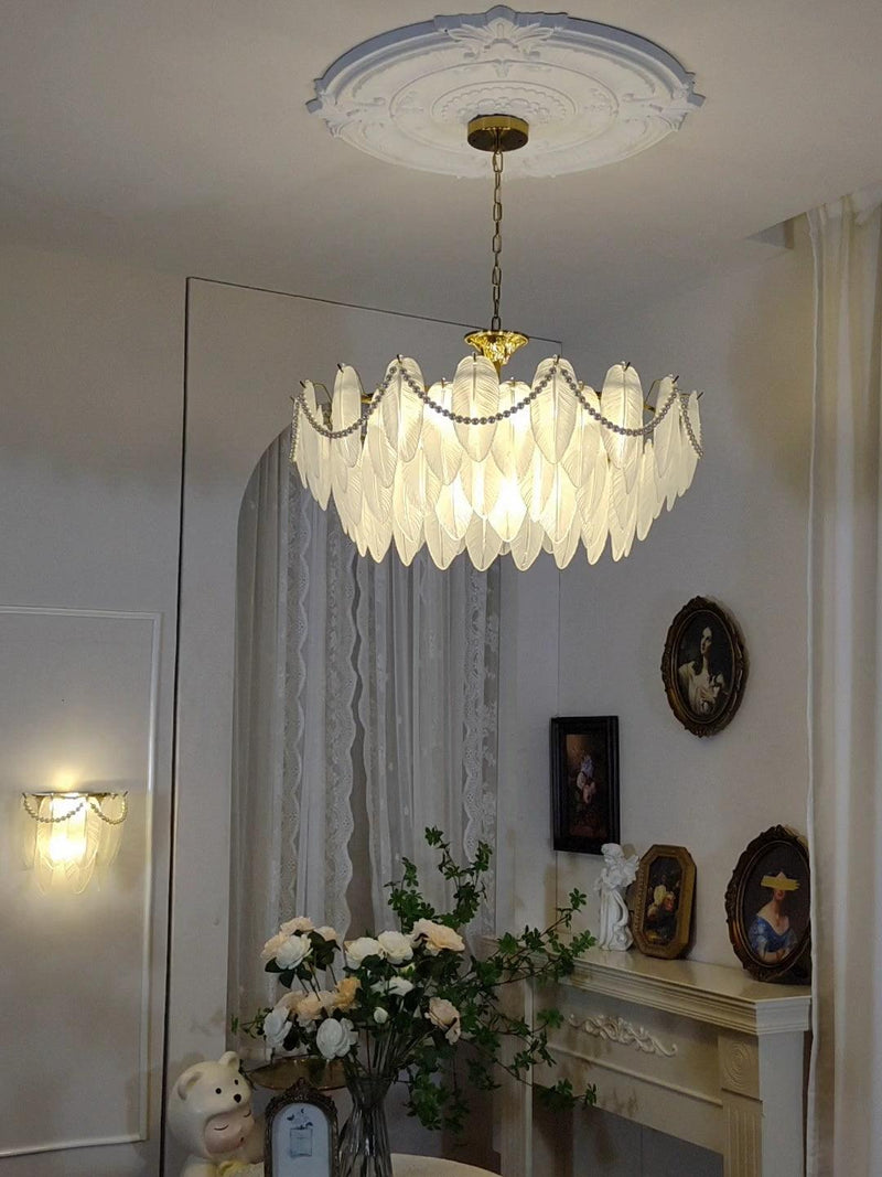 Texture Glass Leaf Chandelier