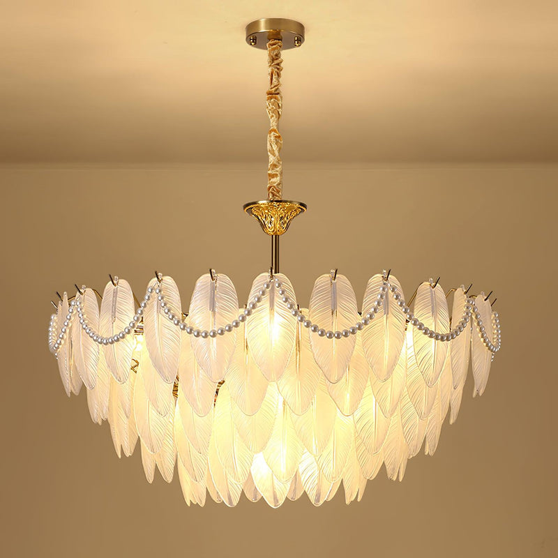Texture Glass Leaf Chandelier