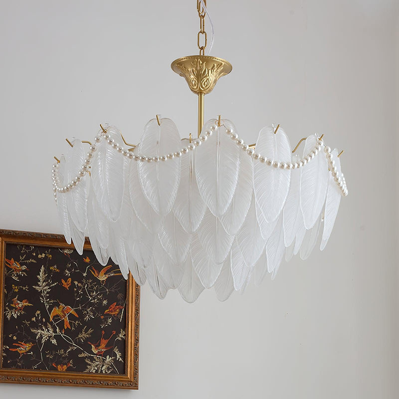 Texture Glass Leaf Chandelier